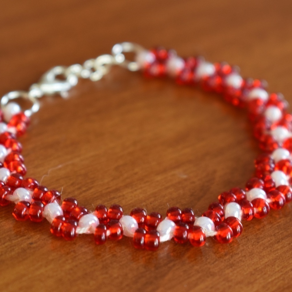Ruby Red Beaded Bracelet